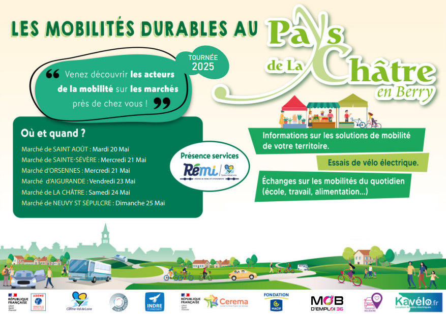 La tournée des Marchés - Mobilités durables du 20 au 25 mai 2025